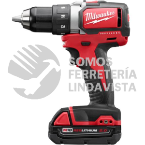 2801-22CT JUEGO TALADRO ATORNILLADOR SIN CEPILLO DE 1/2\" M18 CON 2 BATERIAS COMPACTAS Y CARGADOR(2701-22CT) MILWAUKEE