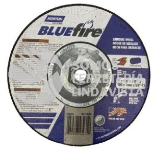 66252843235 DISCO PARA DESBASTE CON ADAPTADOR T27 BLUEFIRE 7\"X1/4\"X5/8-11\" 180X7 0X15 9-11MM METAL DC714HBF NORTON
