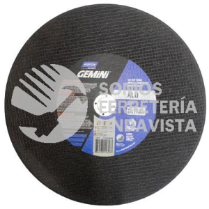 66253314816 DISCO DE CORTE ABRASIVO TIPO 1 GEMINI DIAMETRO 14\"X7/64\"X1\" IN 350X3 0X25MM 2 MALLAS OXIALUMINIO NORTON
