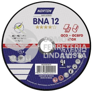 66252843679 DISCO CORTE DELGADO T01/41 AZUL RIGHTCUT 4-1/2X3/64X7/8\" IN 115X1 0X22 2MM INOX/SS 115 BNA12 NORTON