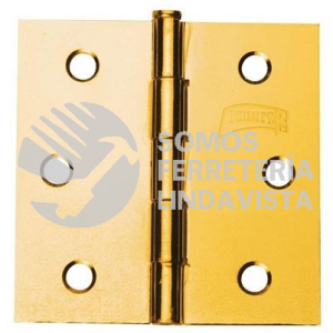 130ECTPL BISAGRA RECTANGULAR 76X53MM 3\" X 2-1/16\" LATON CON TORNILLO PHILLIPS