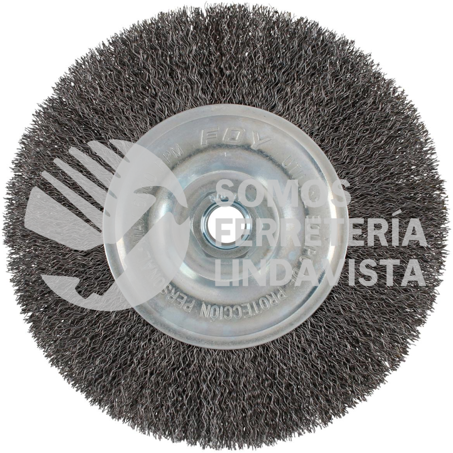 C318 CARDA CIRCULAR ONDULADA ALAMBRE DELGADO 8" X 0.30 CON ROSCA M14 FOY